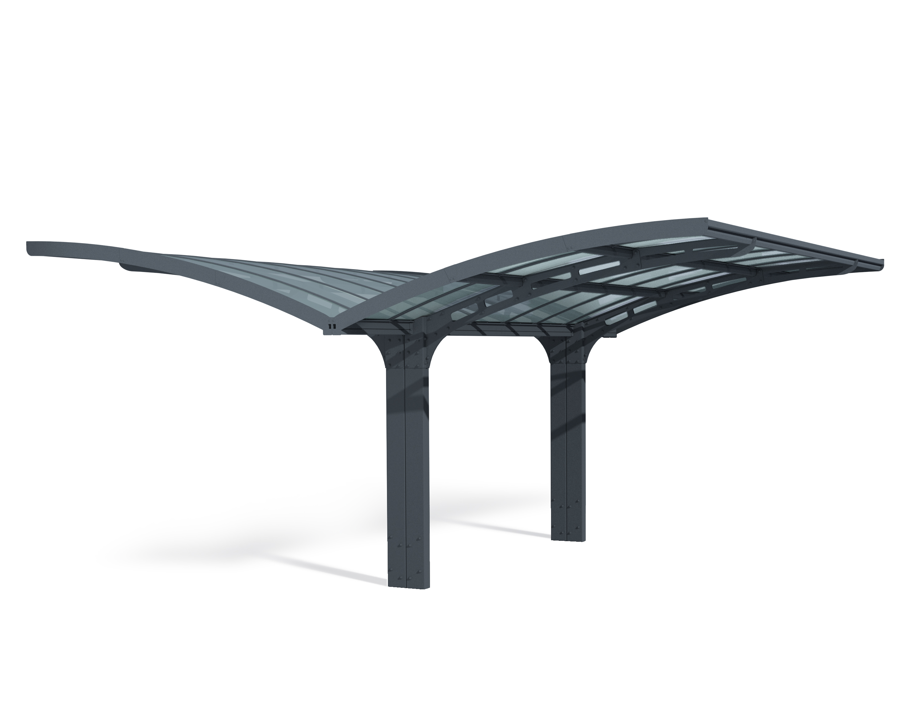 Palram Carports Arizona 5000 Breeze Solar Grey Wings Double Cutout