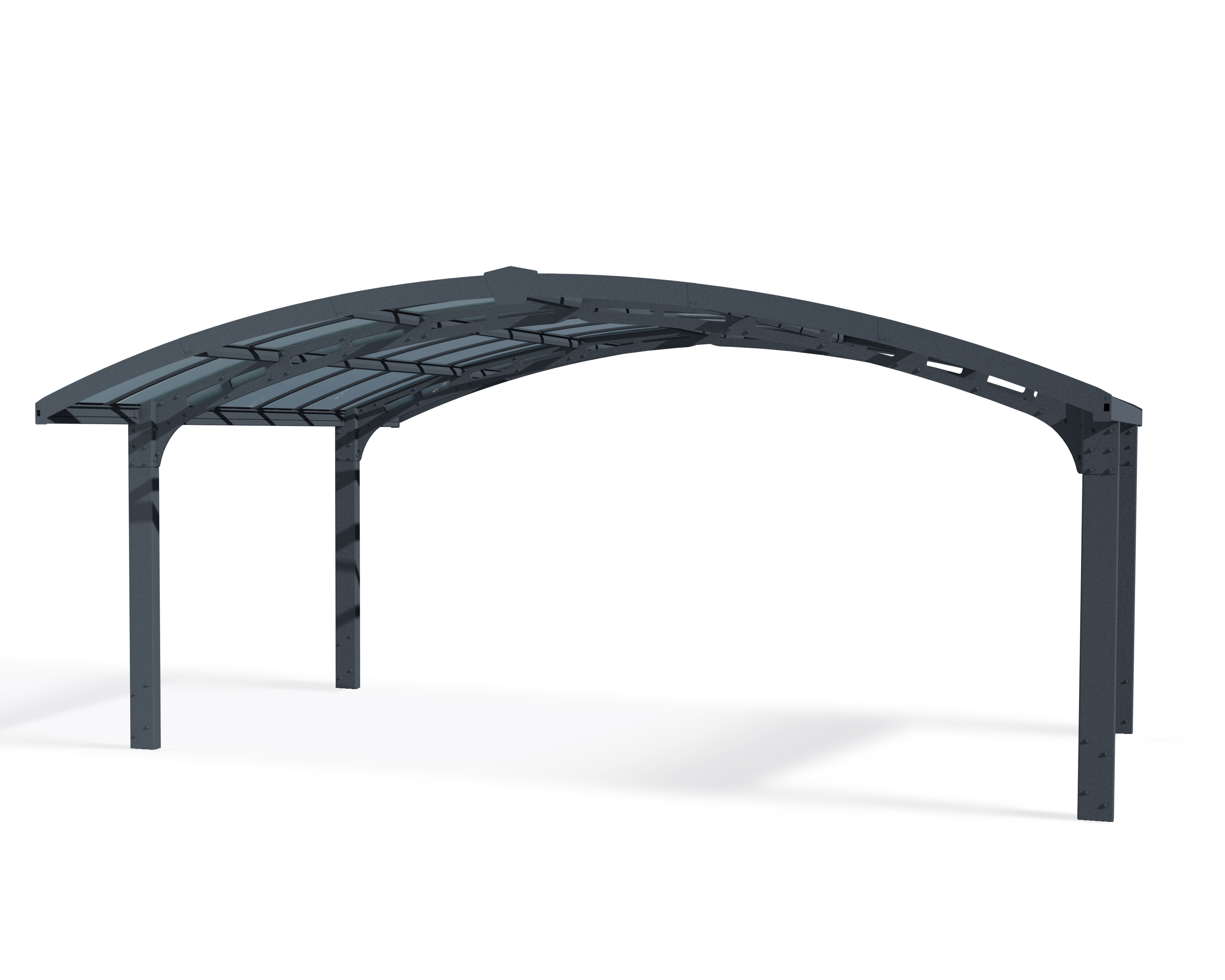 Palram Carports Arizona 5000 Breeze Solar Grey Arch Double Cutout